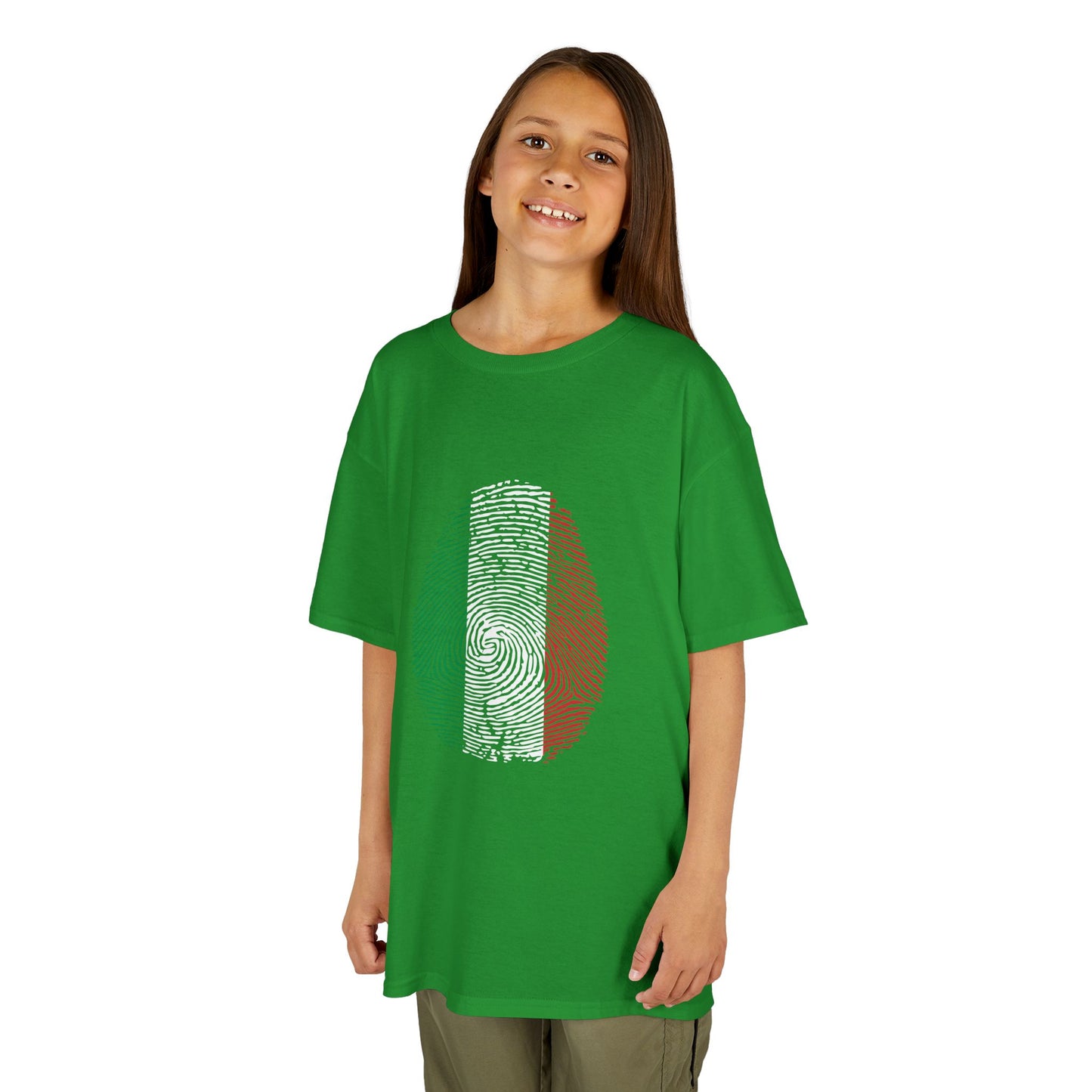 ITALY Fingerprint flag Soccer World Cup Fan T-Shirt (KIDS - UNISEX)