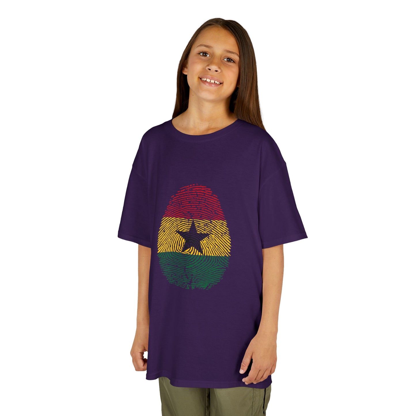 GHANA Fingerprint flag Soccer World Cup Fan T-Shirt (KIDS - UNISEX)