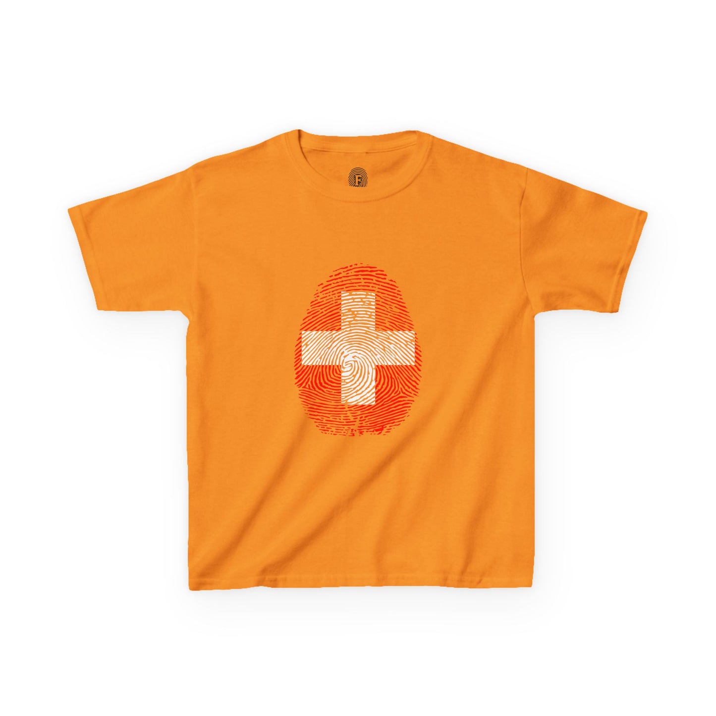 SWITZERLAND Fingerprint flag Soccer World Cup Fan T-Shirt (KIDS - UNISEX)