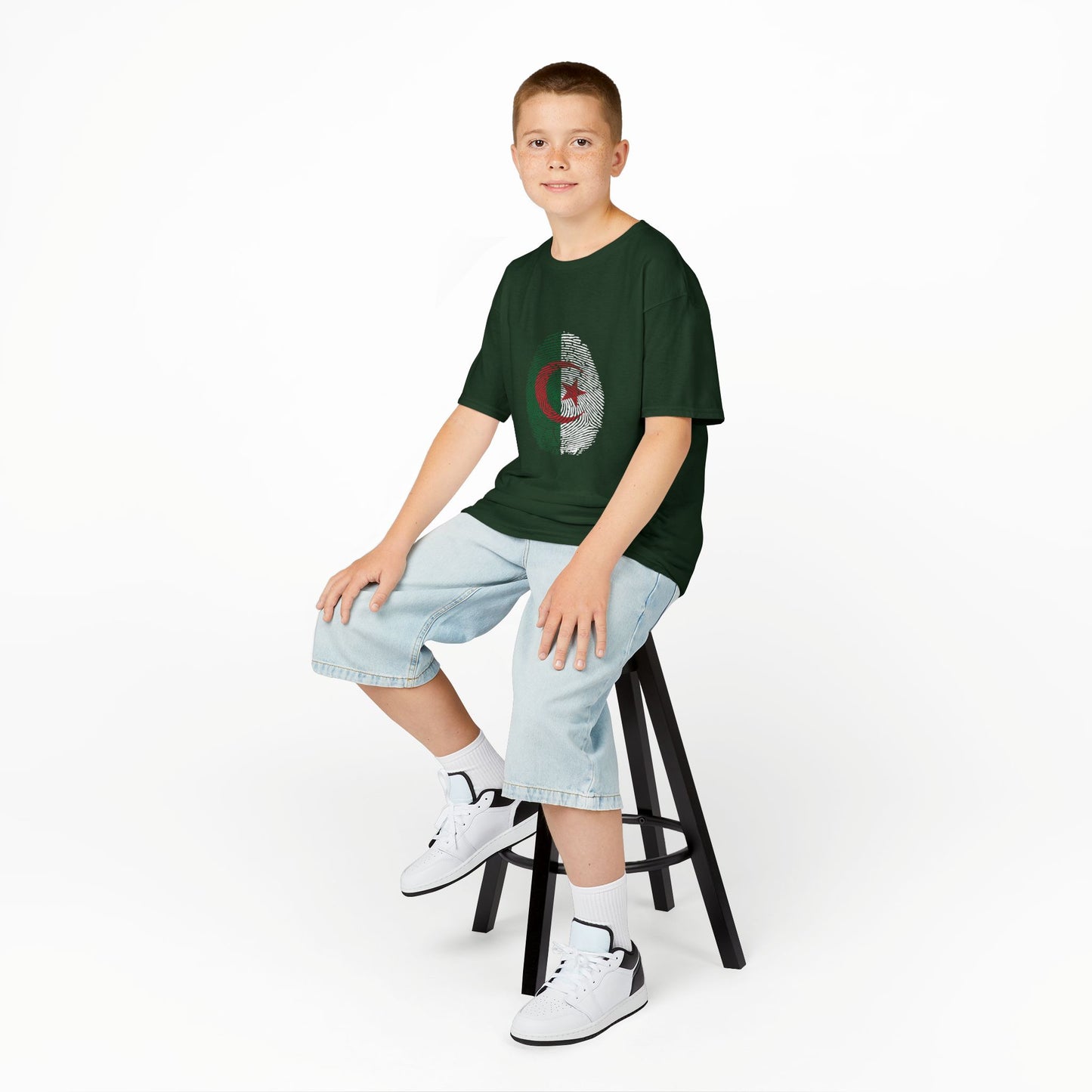 ALGERIA Fingerprint flag Soccer World Cup Fan T-Shirt (KIDS - UNISEX)