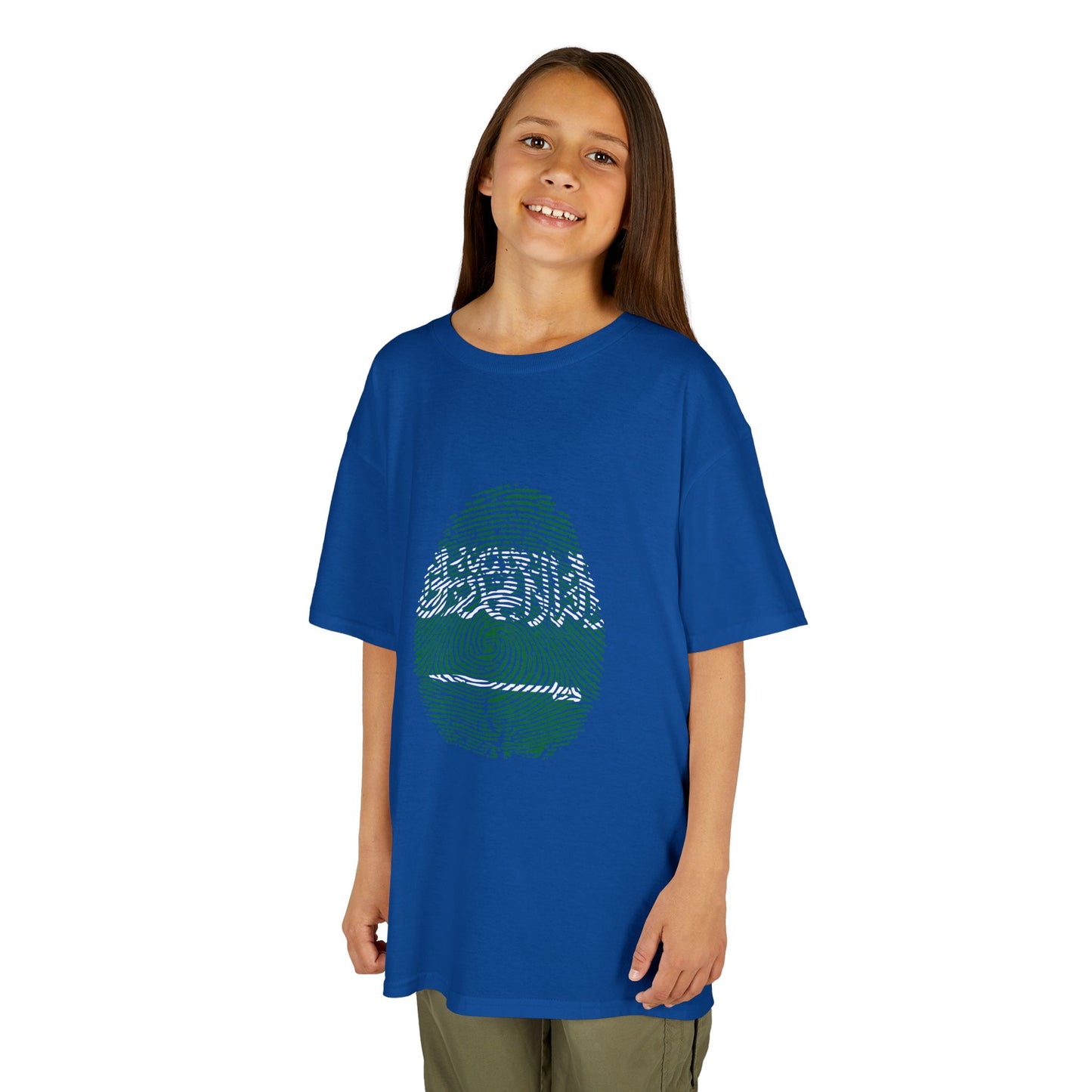 SAUDI ARABIA Fingerprint flag Soccer World Cup Fan T-Shirt (KIDS - UNISEX)