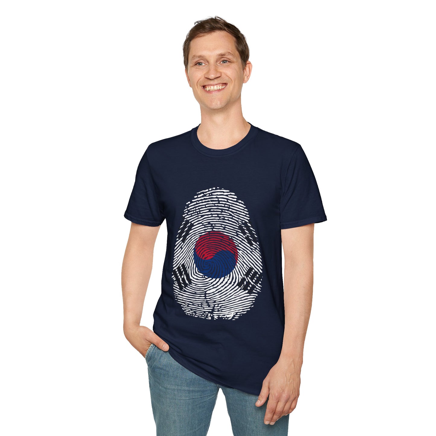 SOUTH KOREA Fingerprint flag Soccer World Cup Fan T-Shirt (MEN)