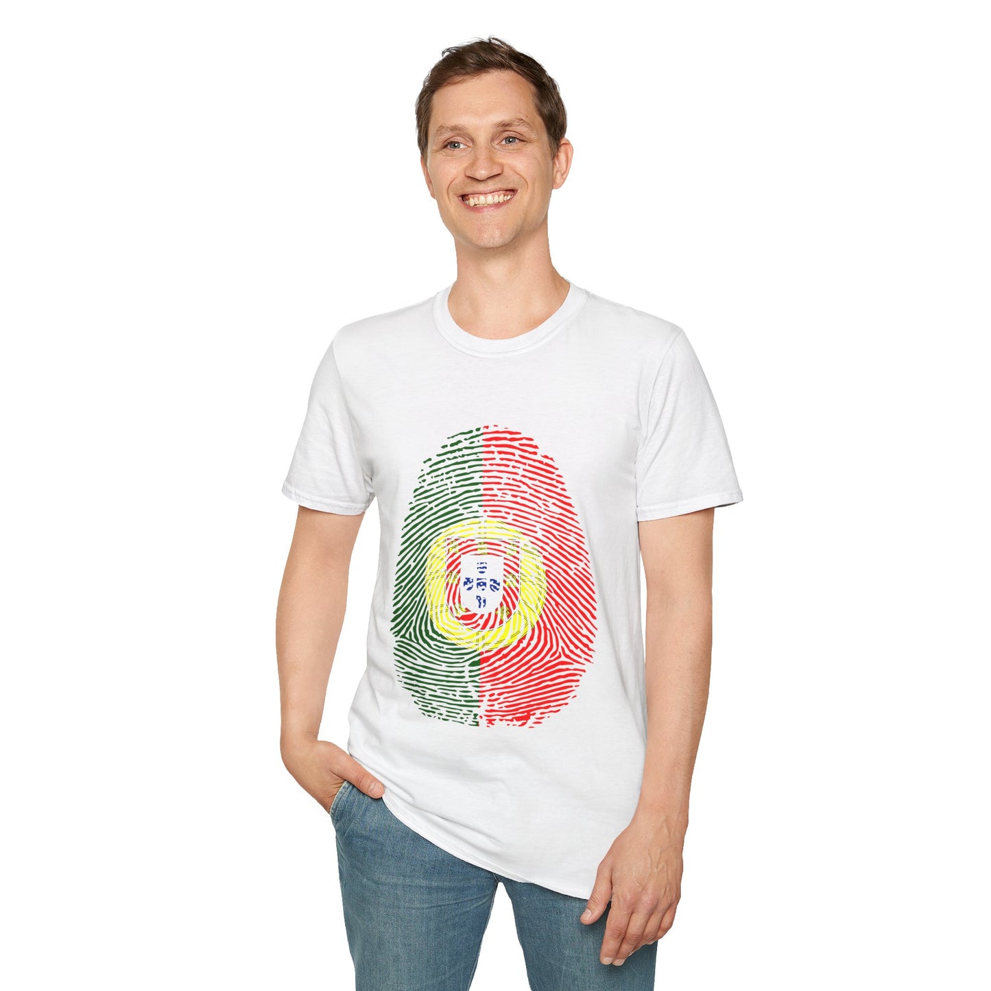PORTUGAL Fingerprint flag Soccer World Cup Fan T-Shirt (MEN)