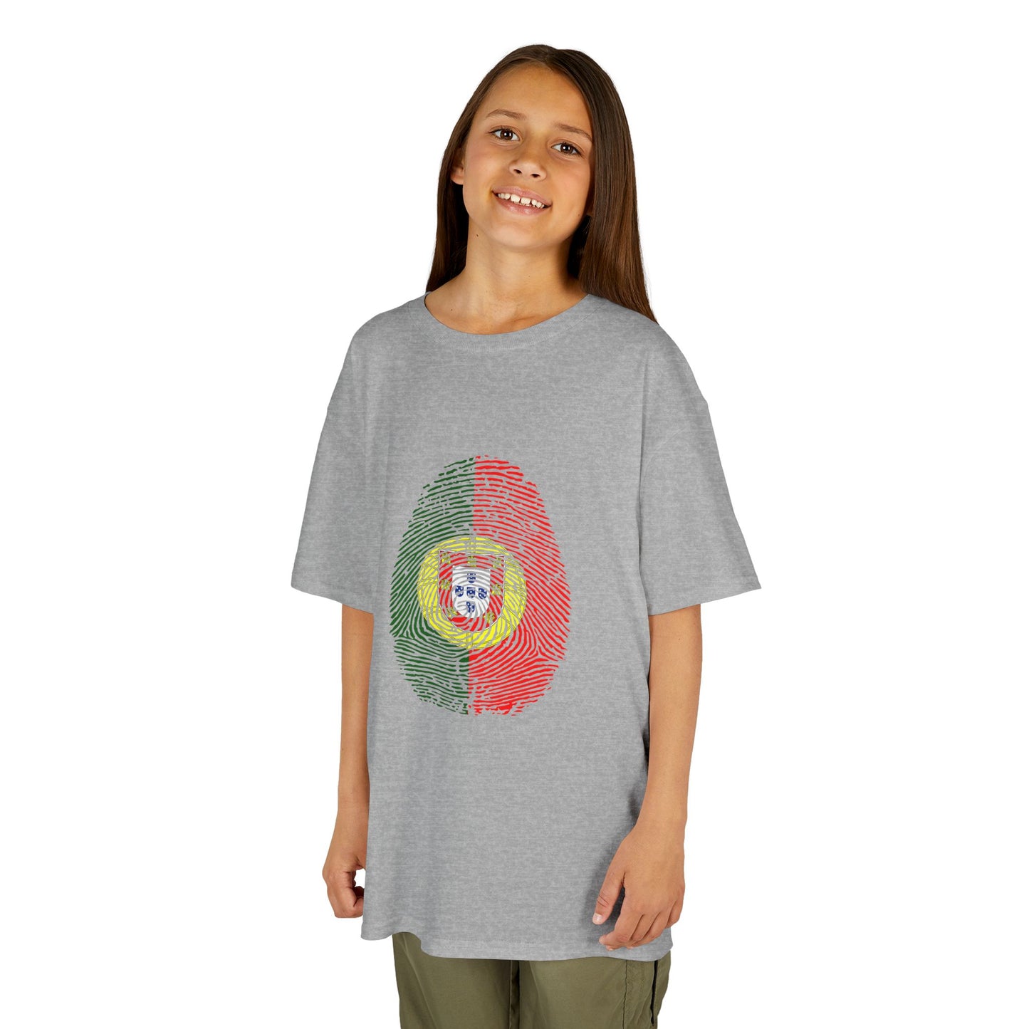 PORTUGAL Fingerprint flag Soccer World Cup Fan T-Shirt (KIDS - UNISEX)