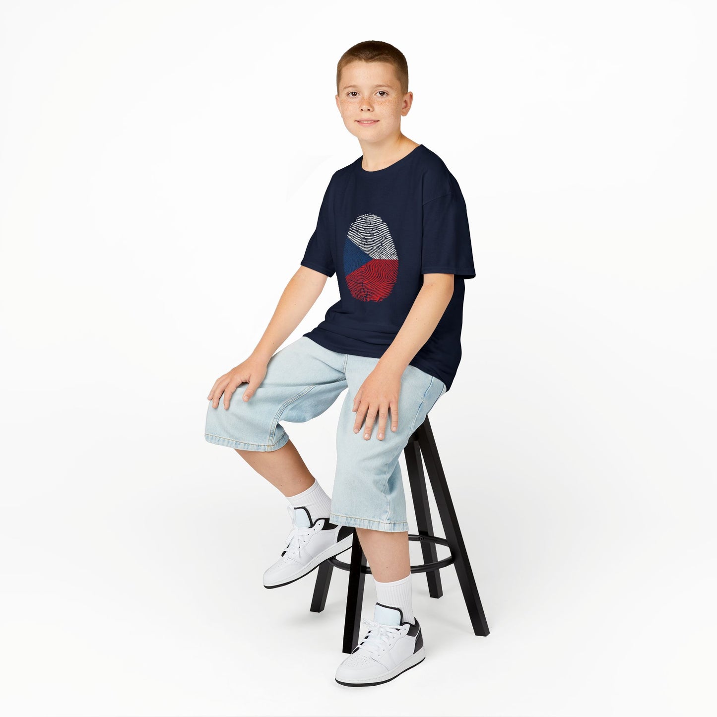 CZECHIA Fingerprint flag Soccer World Cup Fan T-Shirt (KIDS - UNISEX)
