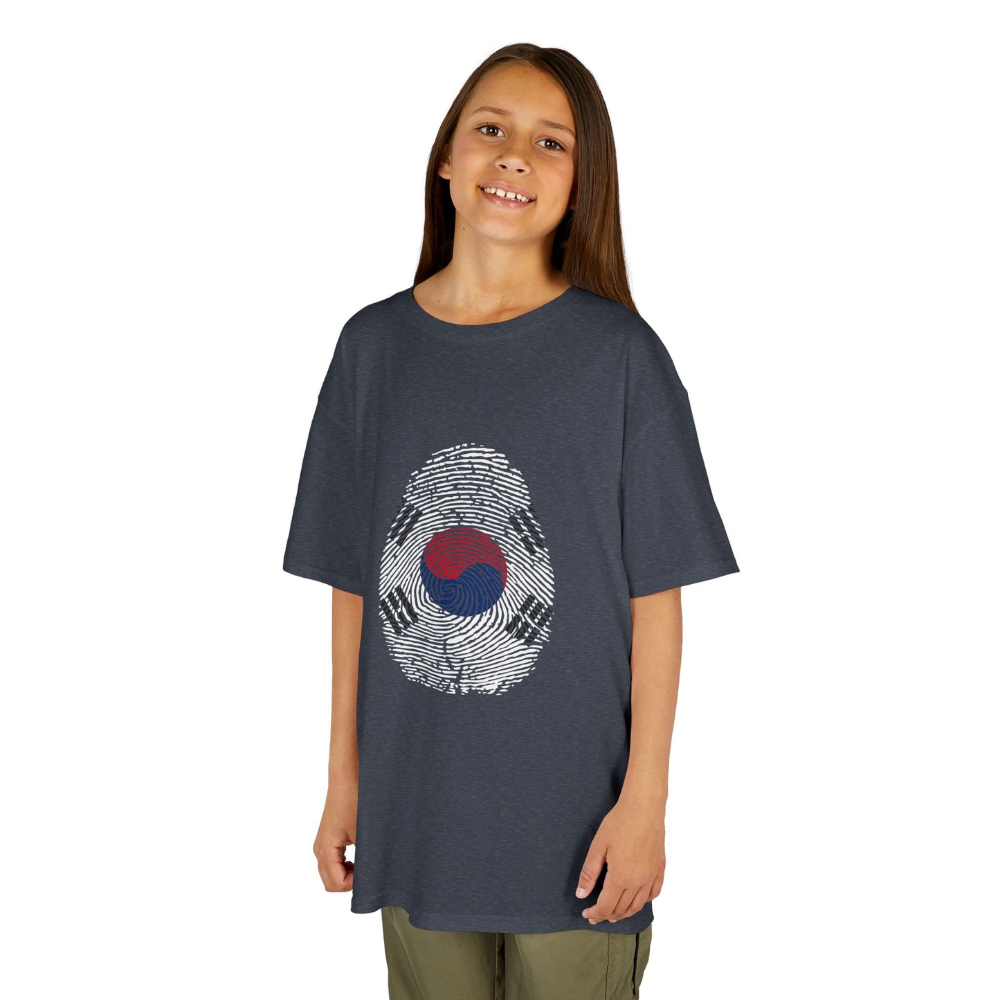 SOUTH KOREA Fingerprint flag Soccer World Cup Fan T-Shirt (KIDS - UNISEX)