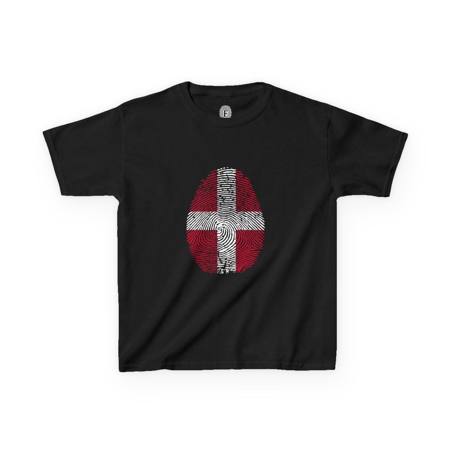 DENMARK Fingerprint flag Soccer World Cup Fan T-Shirt (KIDS - UNISEX)