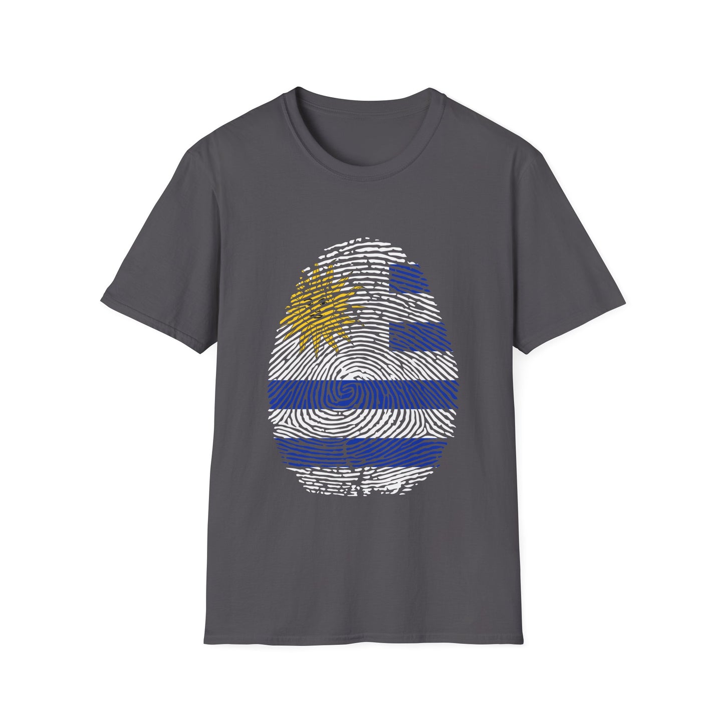URUGUAY Fingerprint flag Soccer World Cup Fan T-Shirt (WOMEN)