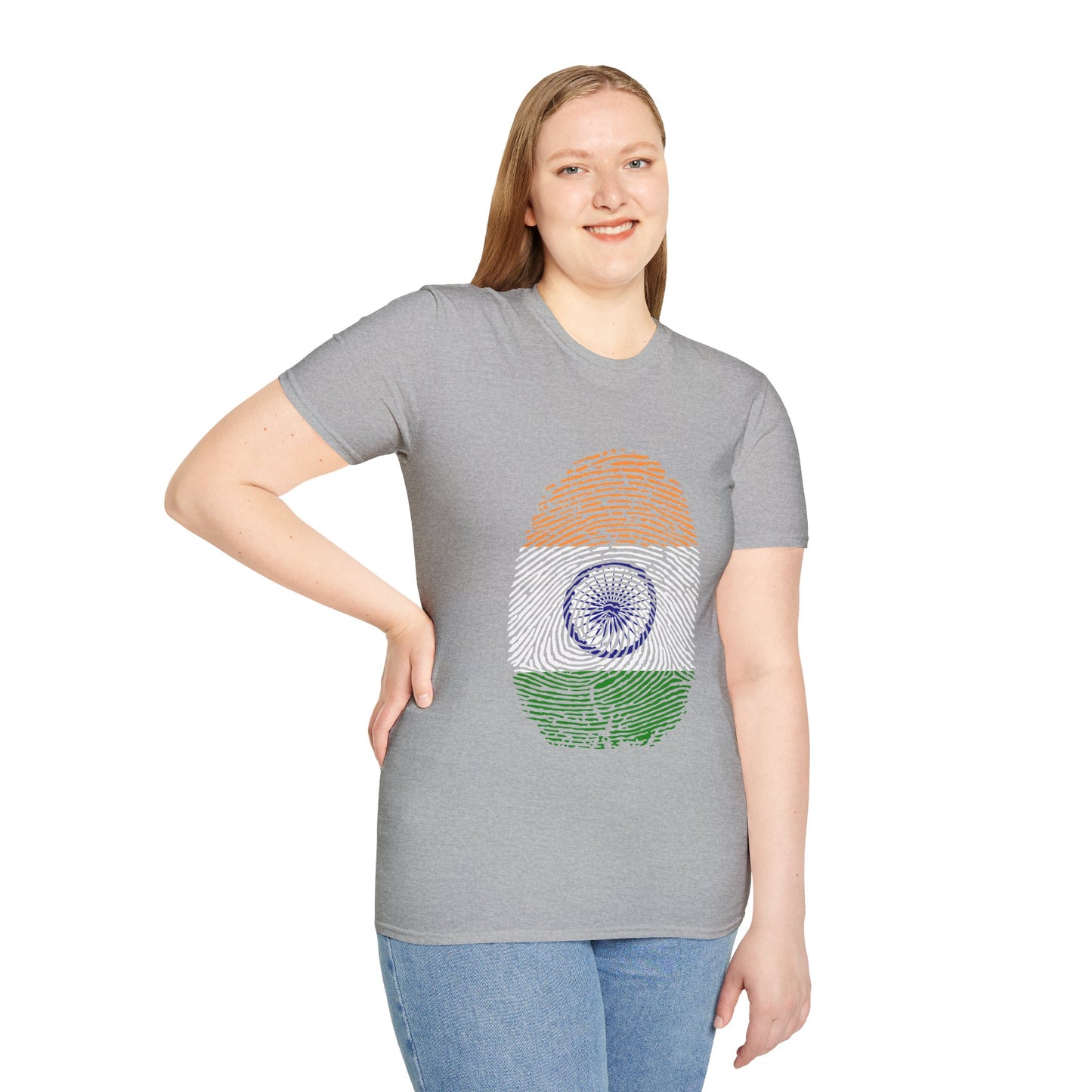 INDIA Fingerprint flag Soccer World Cup Fan T-Shirt (WOMEN)