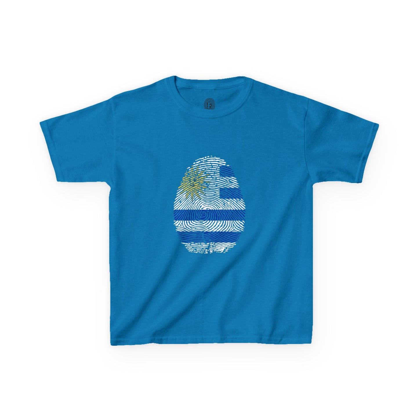 URUGUAY Fingerprint flag Soccer World Cup Fan T-Shirt (KIDS - UNISEX)