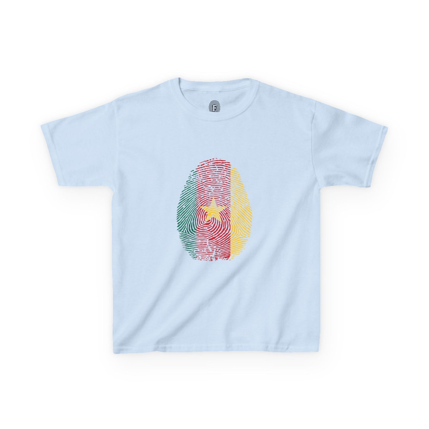CAMEROON Fingerprint flag Soccer World Cup Fan T-Shirt (KIDS - UNISEX)