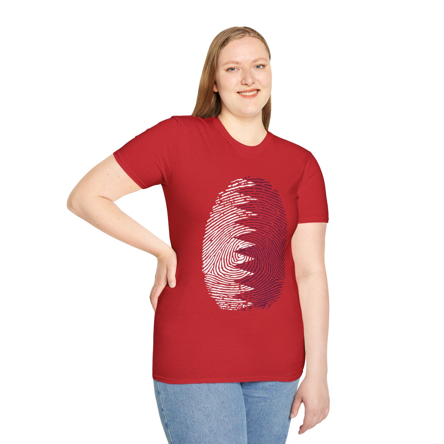 QATAR Fingerprint flag Soccer World Cup Fan T-Shirt (WOMEN)