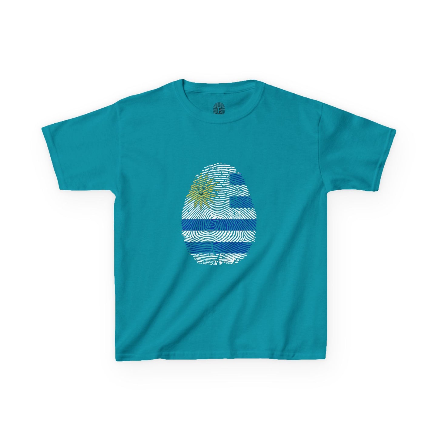 URUGUAY Fingerprint flag Soccer World Cup Fan T-Shirt (KIDS - UNISEX)