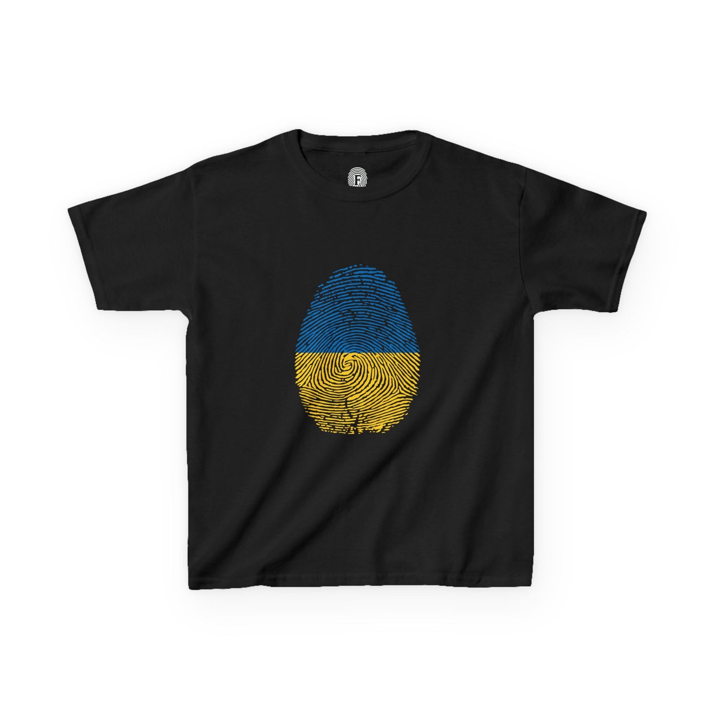 UKRAINE Fingerprint flag Soccer World Cup Fan T-Shirt (KIDS - UNISEX)