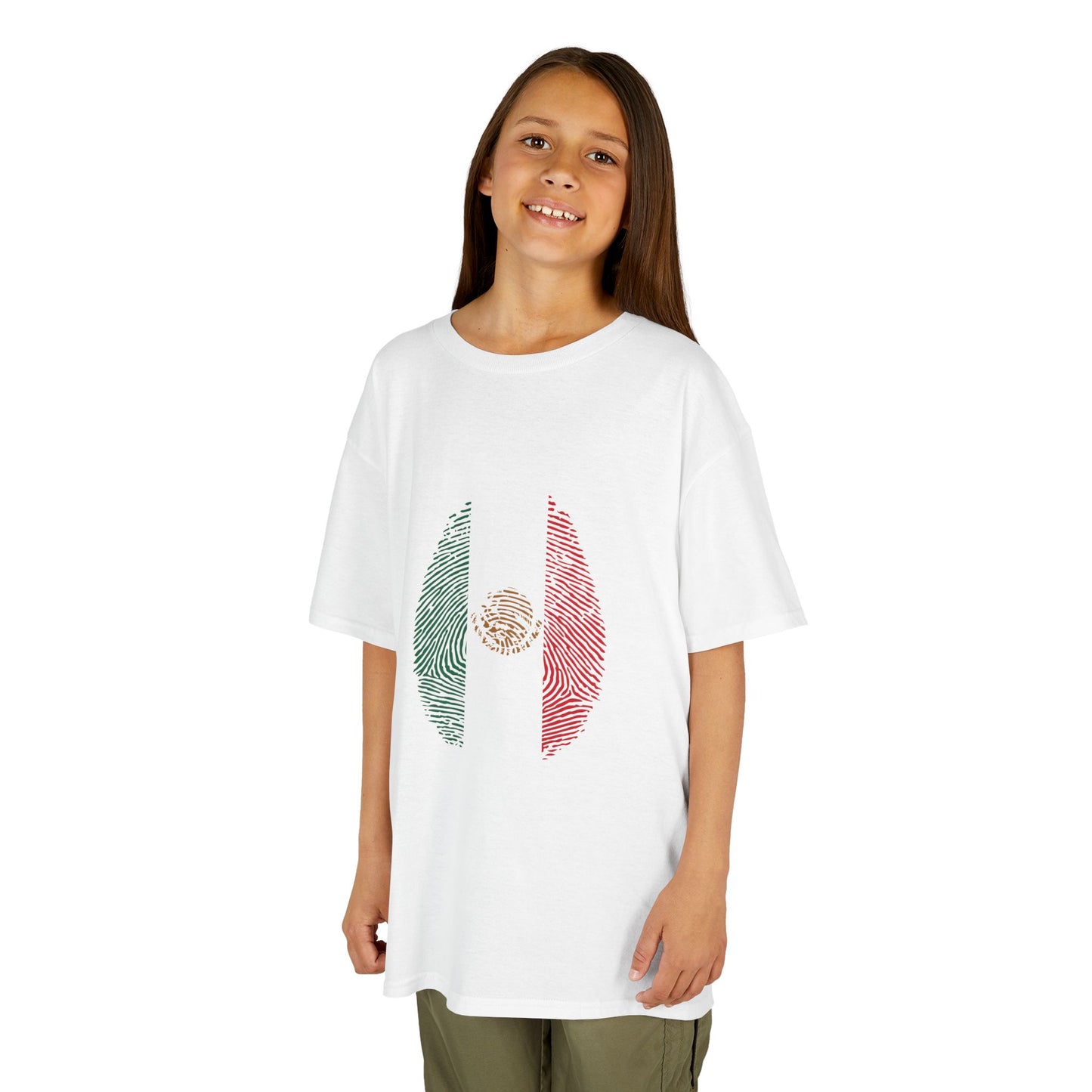 MEXICO Fingerprint flag Soccer World Cup Fan T-Shirt (KIDS - UNISEX)
