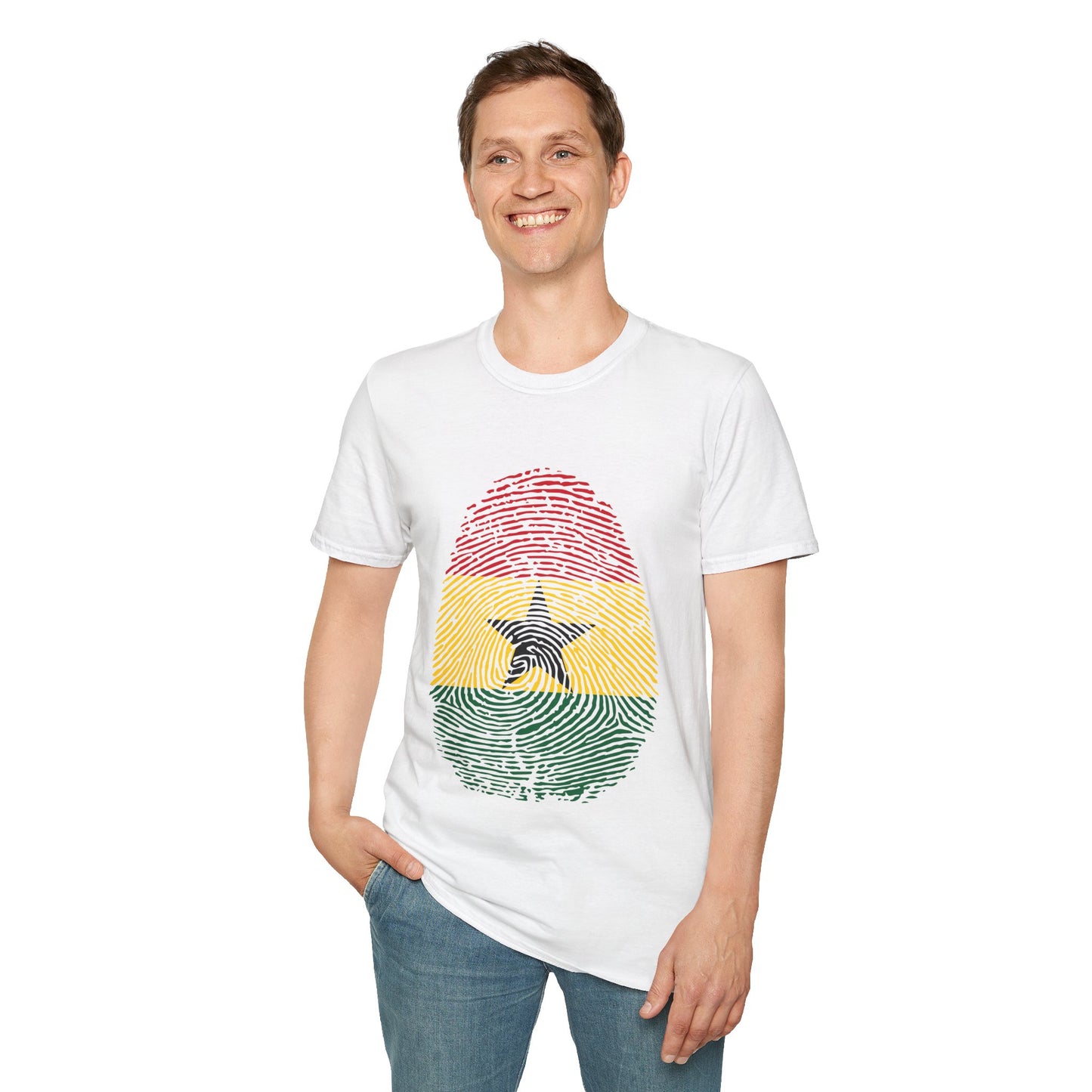 GHANA Fingerprint flag Soccer World Cup Fan T-Shirt (MEN)