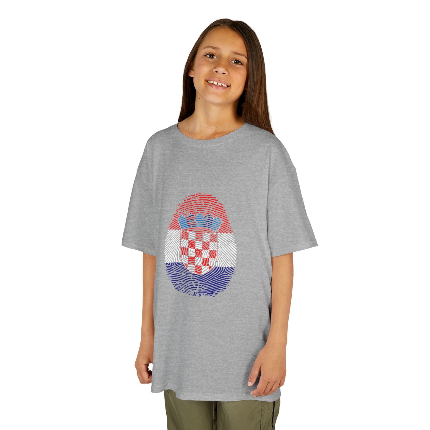 CROATIA Fingerprint flag Soccer World Cup Fan T-Shirt (KIDS - UNISEX)