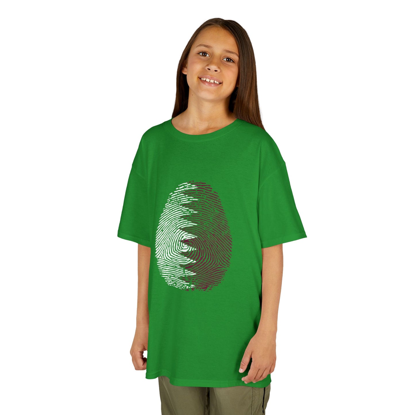 QATAR Fingerprint flag Soccer World Cup Fan T-Shirt (KIDS - UNISEX)