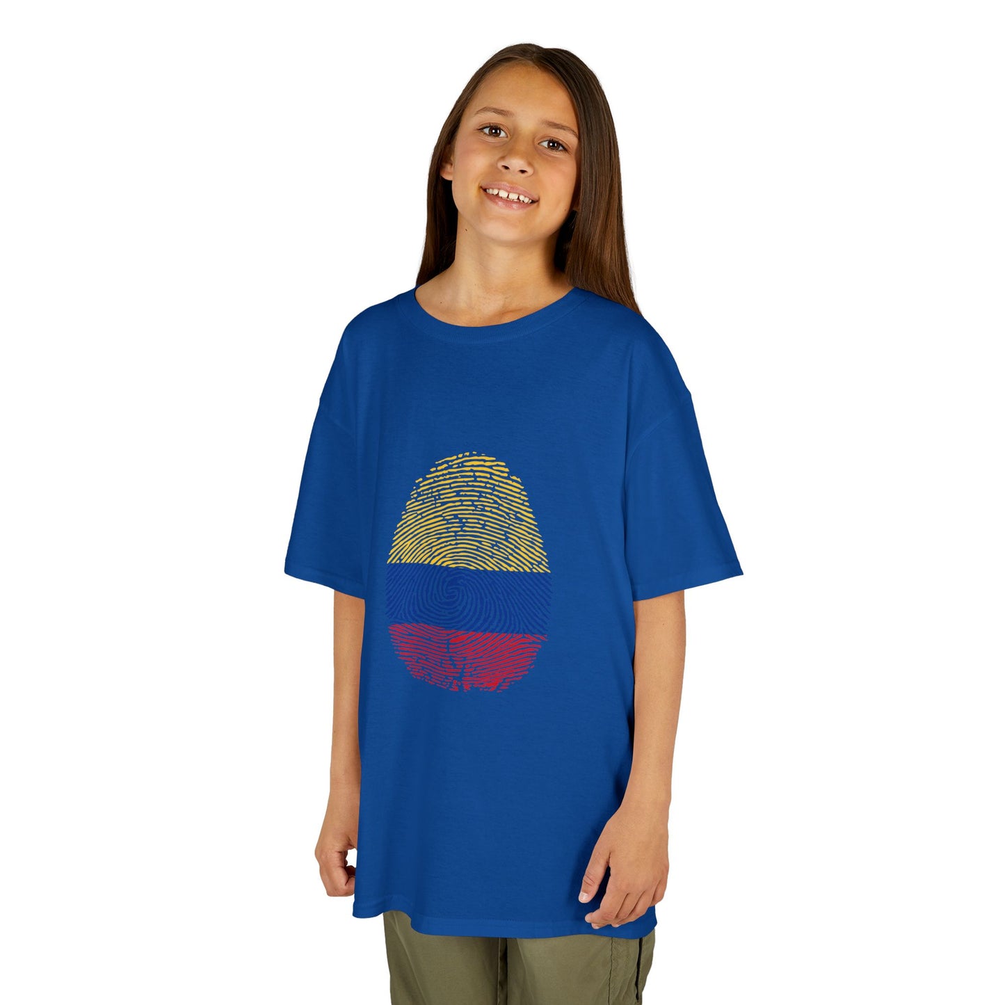 COLOMBIA Fingerprint flag Soccer World Cup Fan T-Shirt (KIDS - UNISEX)