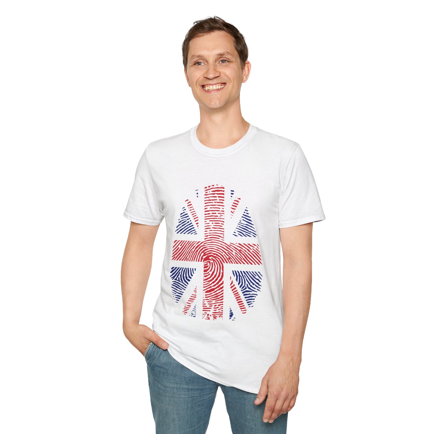 UK Fingerprint flag Soccer World Cup Fan T-Shirt (MEN)