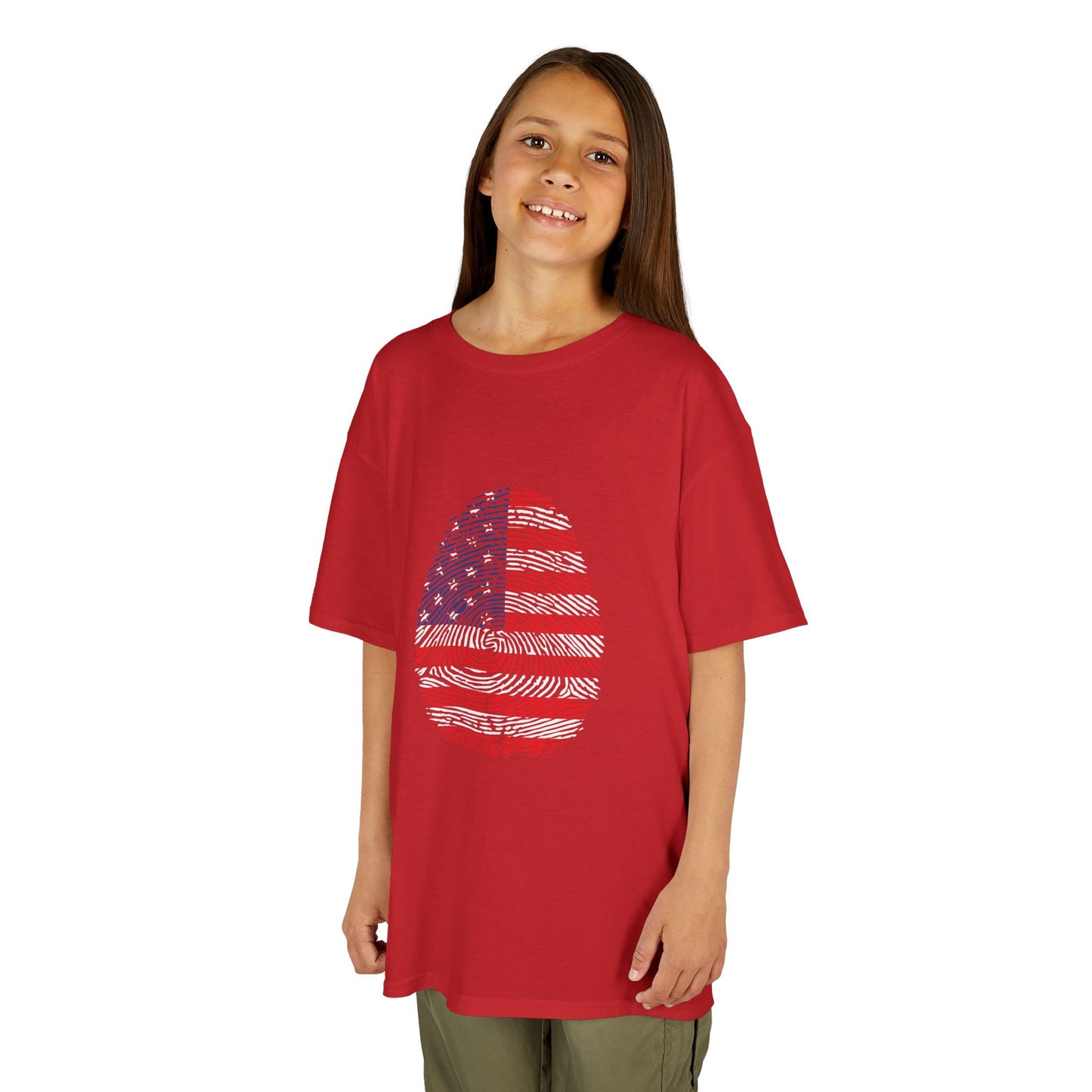 USA Fingerprint flag Soccer World Cup Fan T-Shirt (KIDS - UNISEX)