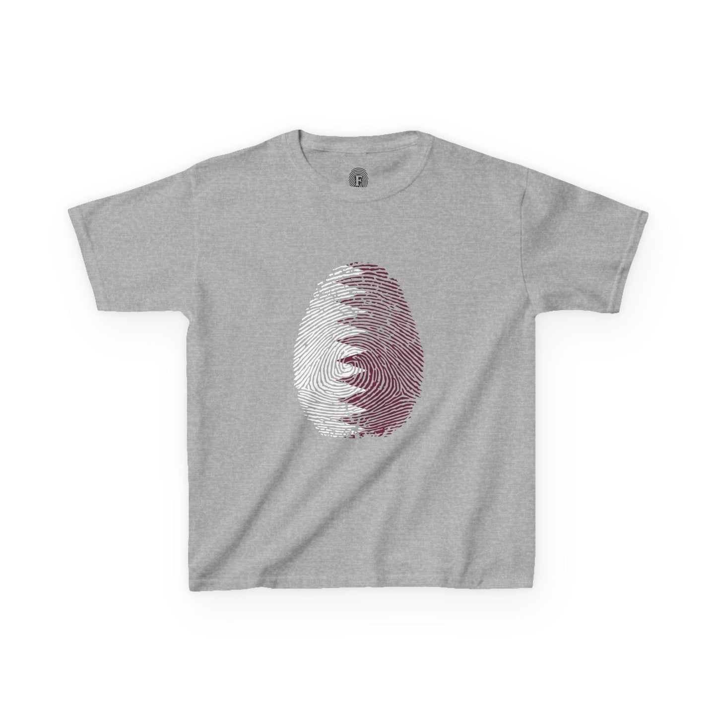 QATAR Fingerprint flag Soccer World Cup Fan T-Shirt (KIDS - UNISEX)