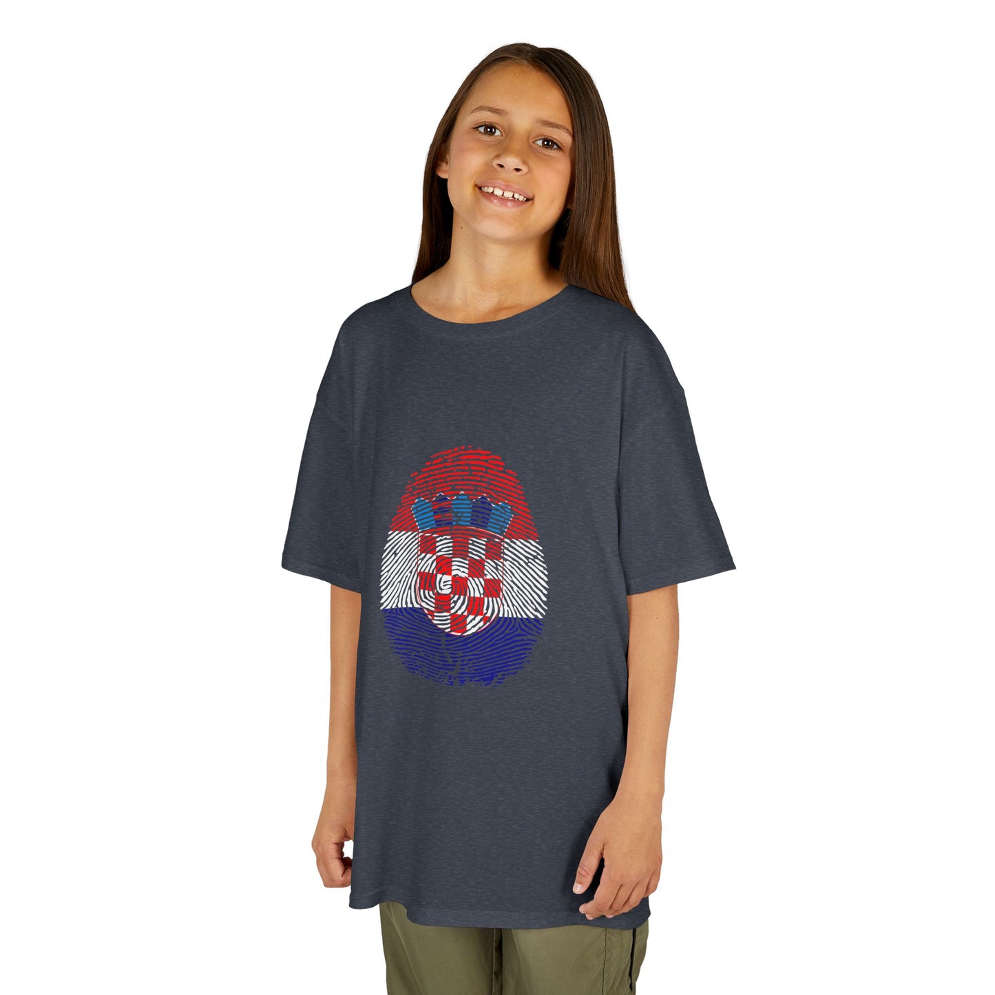CROATIA Fingerprint flag Soccer World Cup Fan T-Shirt (KIDS - UNISEX)