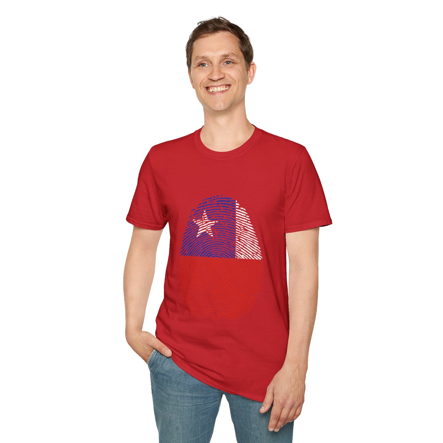 CHILE Fingerprint flag Soccer World Cup Fan T-Shirt (MEN)
