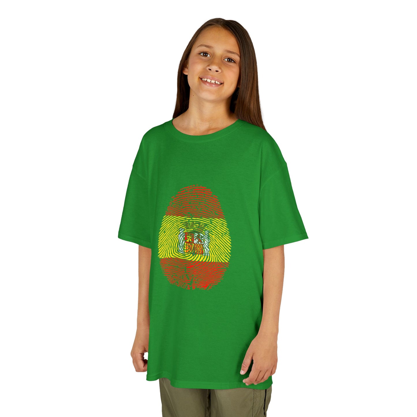 SPAIN Fingerprint flag Soccer World Cup Fan T-Shirt (KIDS - UNISEX)