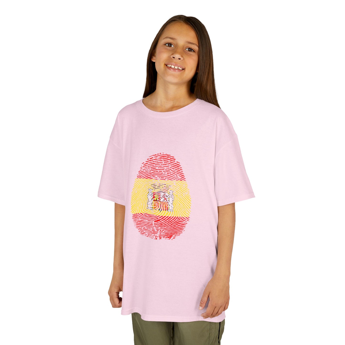 SPAIN Fingerprint flag Soccer World Cup Fan T-Shirt (KIDS - UNISEX)