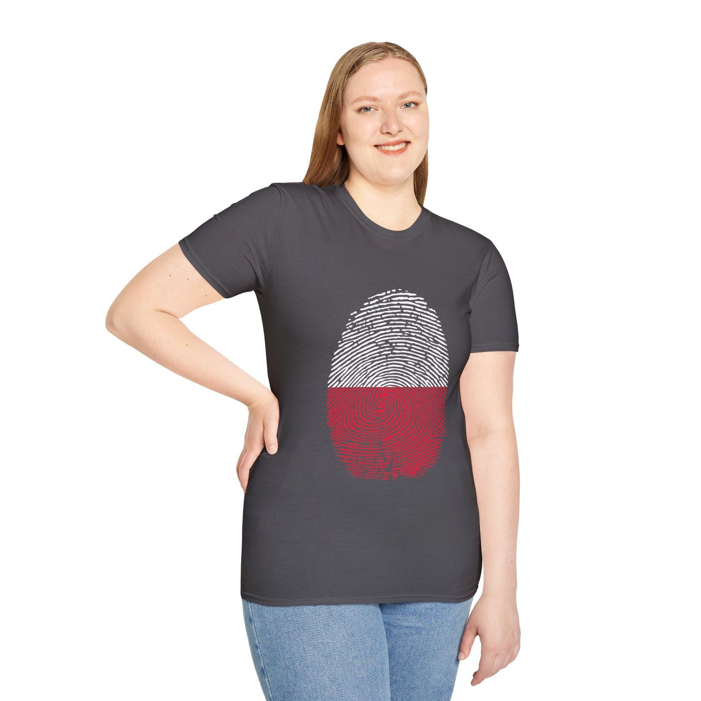 POLAND Fingerprint flag Soccer World Cup Fan T-Shirt (WOMEN)