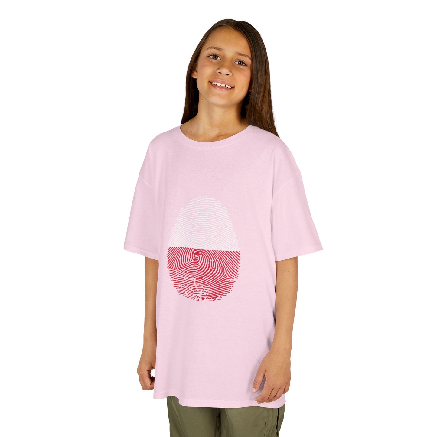 POLAND Fingerprint flag Soccer World Cup Fan T-Shirt (KIDS - UNISEX)