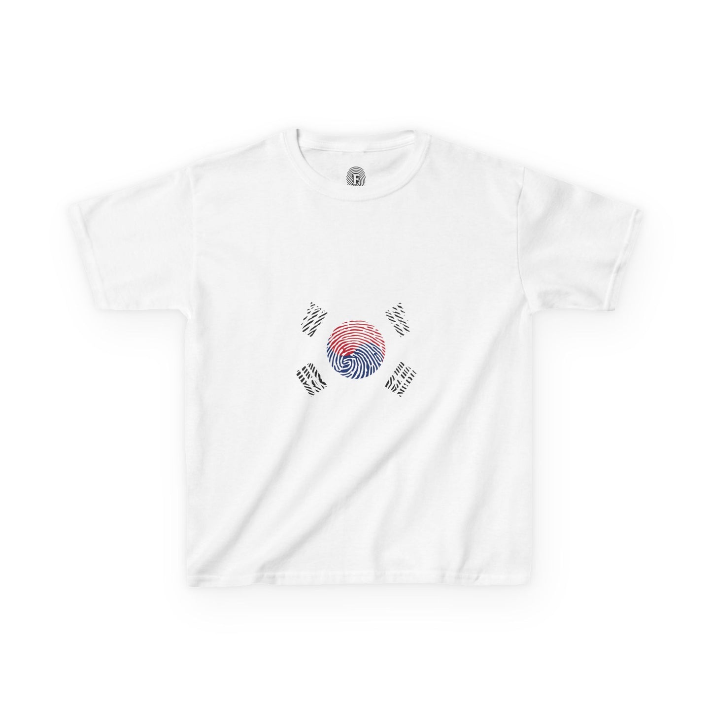 SOUTH KOREA Fingerprint flag Soccer World Cup Fan T-Shirt (KIDS - UNISEX)