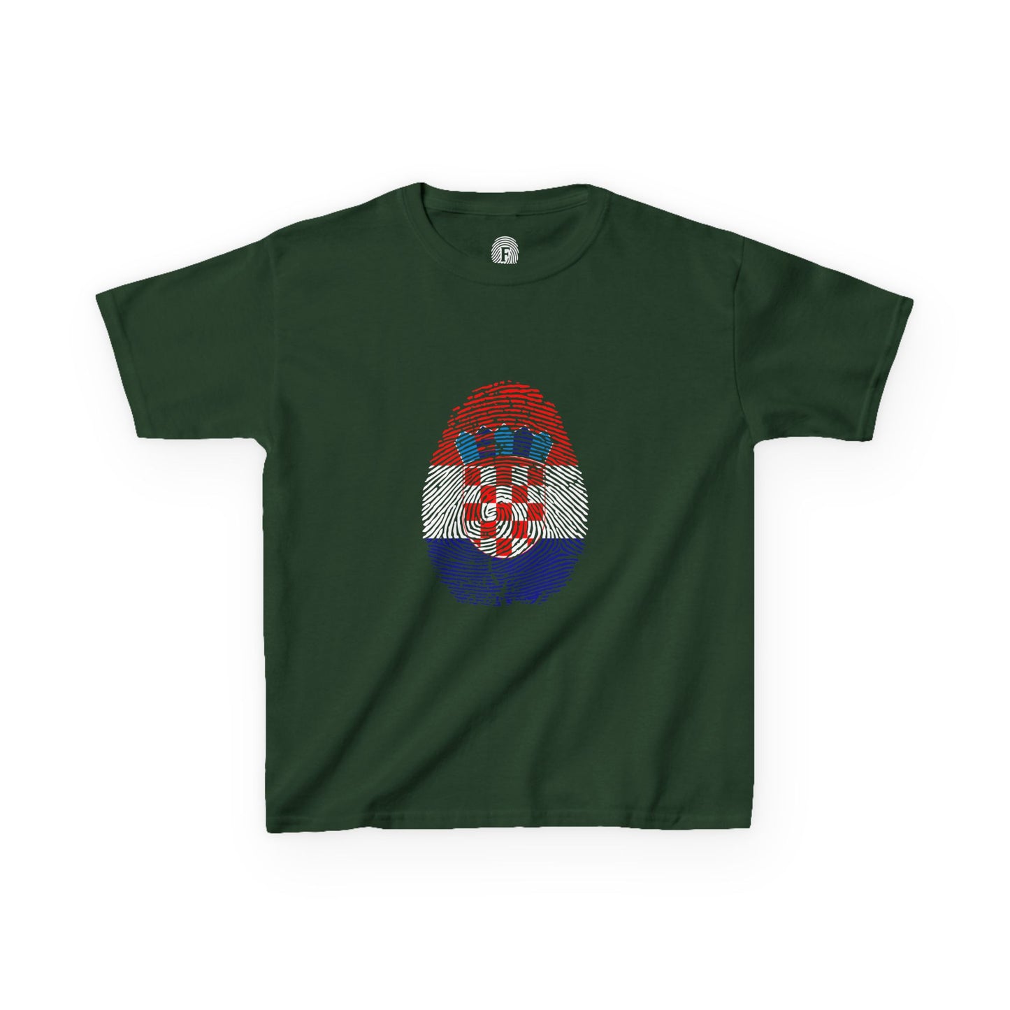 CROATIA Fingerprint flag Soccer World Cup Fan T-Shirt (KIDS - UNISEX)