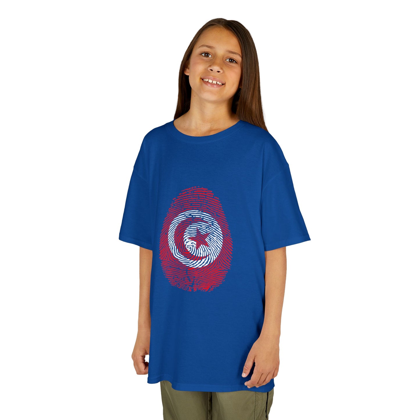 TUNISIA Fingerprint flag Soccer World Cup Fan T-Shirt (KIDS - UNISEX)