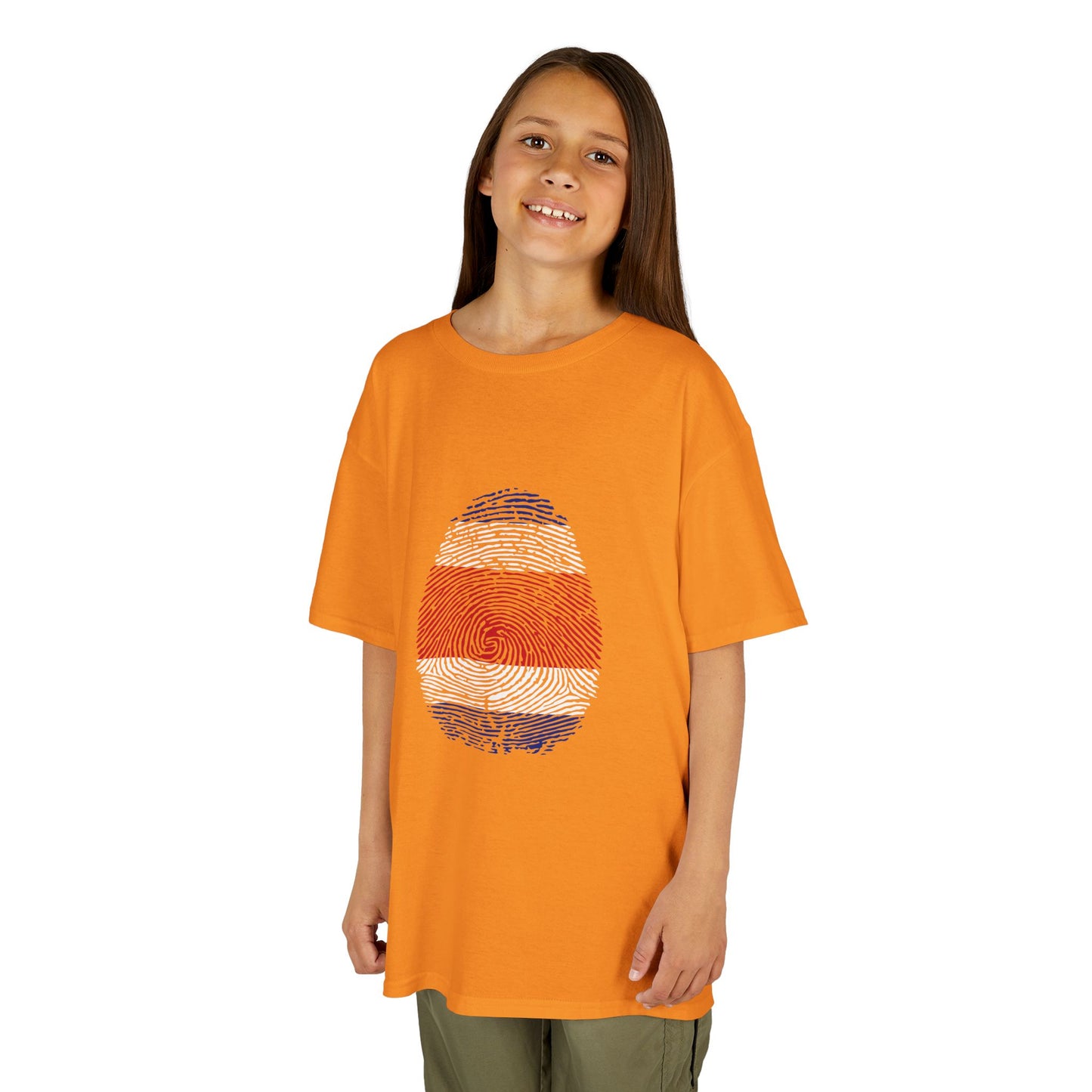 COSTA RICA Fingerprint flag Soccer World Cup Fan T-Shirt (KIDS - UNISEX)