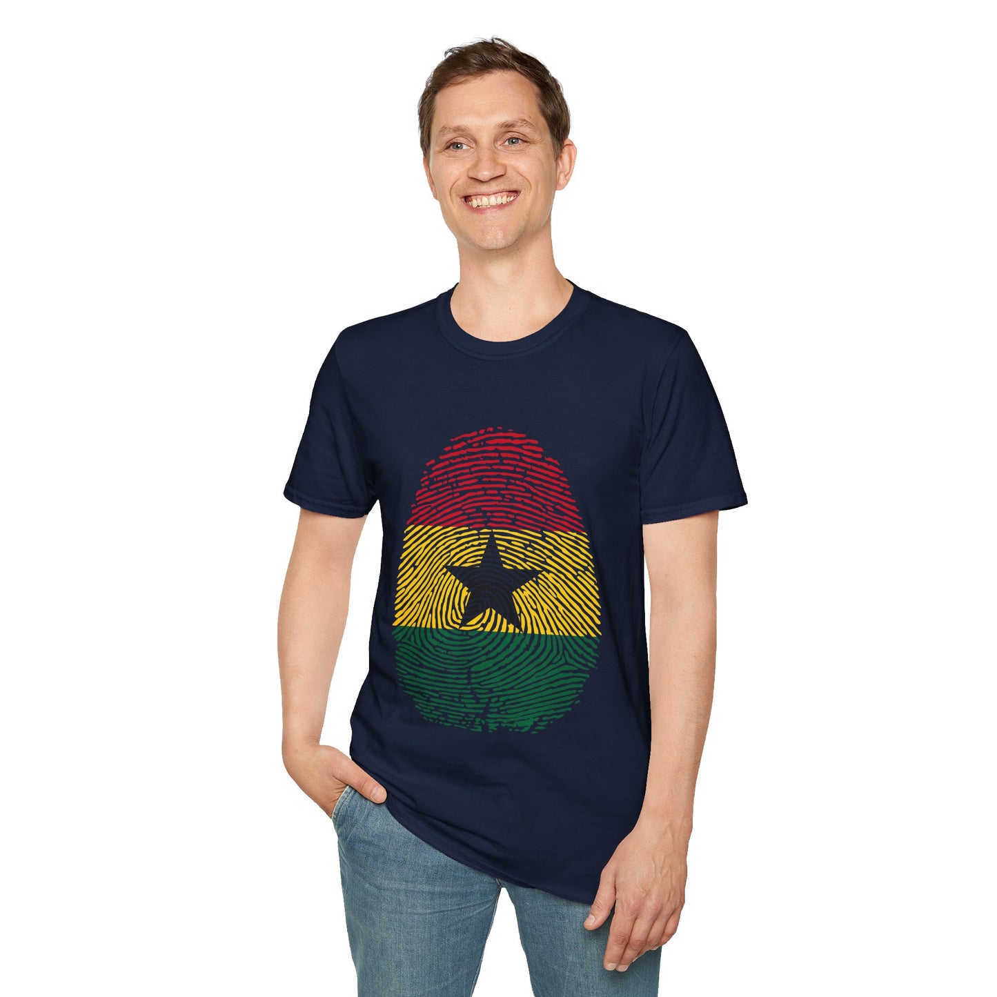 GHANA Fingerprint flag Soccer World Cup Fan T-Shirt (MEN)