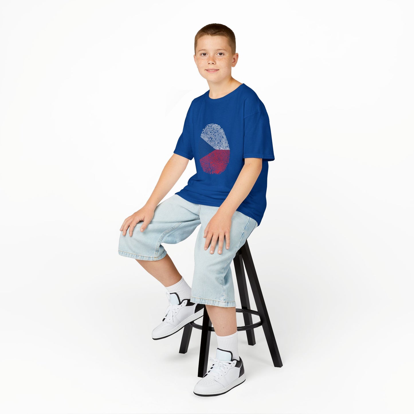 CZECHIA Fingerprint flag Soccer World Cup Fan T-Shirt (KIDS - UNISEX)