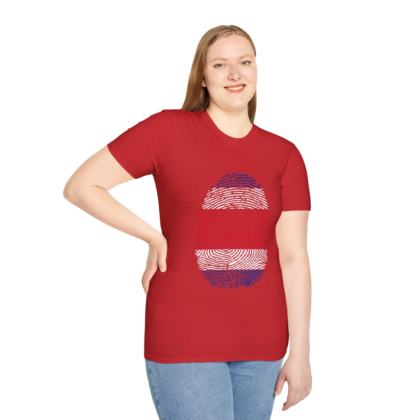 COSTA RICA Fingerprint flag Soccer World Cup Fan T-Shirt (WOMEN)
