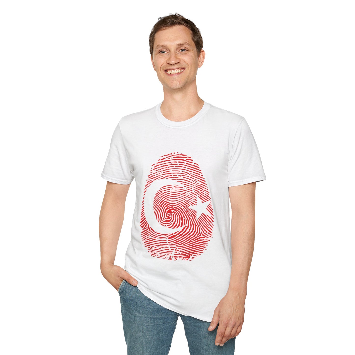 TURKIYE Fingerprint flag Soccer World Cup Fan T-Shirt (MEN)