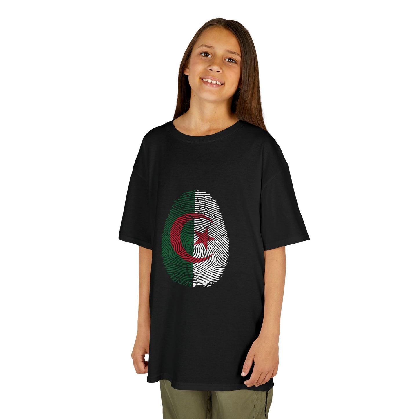 ALGERIA Fingerprint flag Soccer World Cup Fan T-Shirt (KIDS - UNISEX)