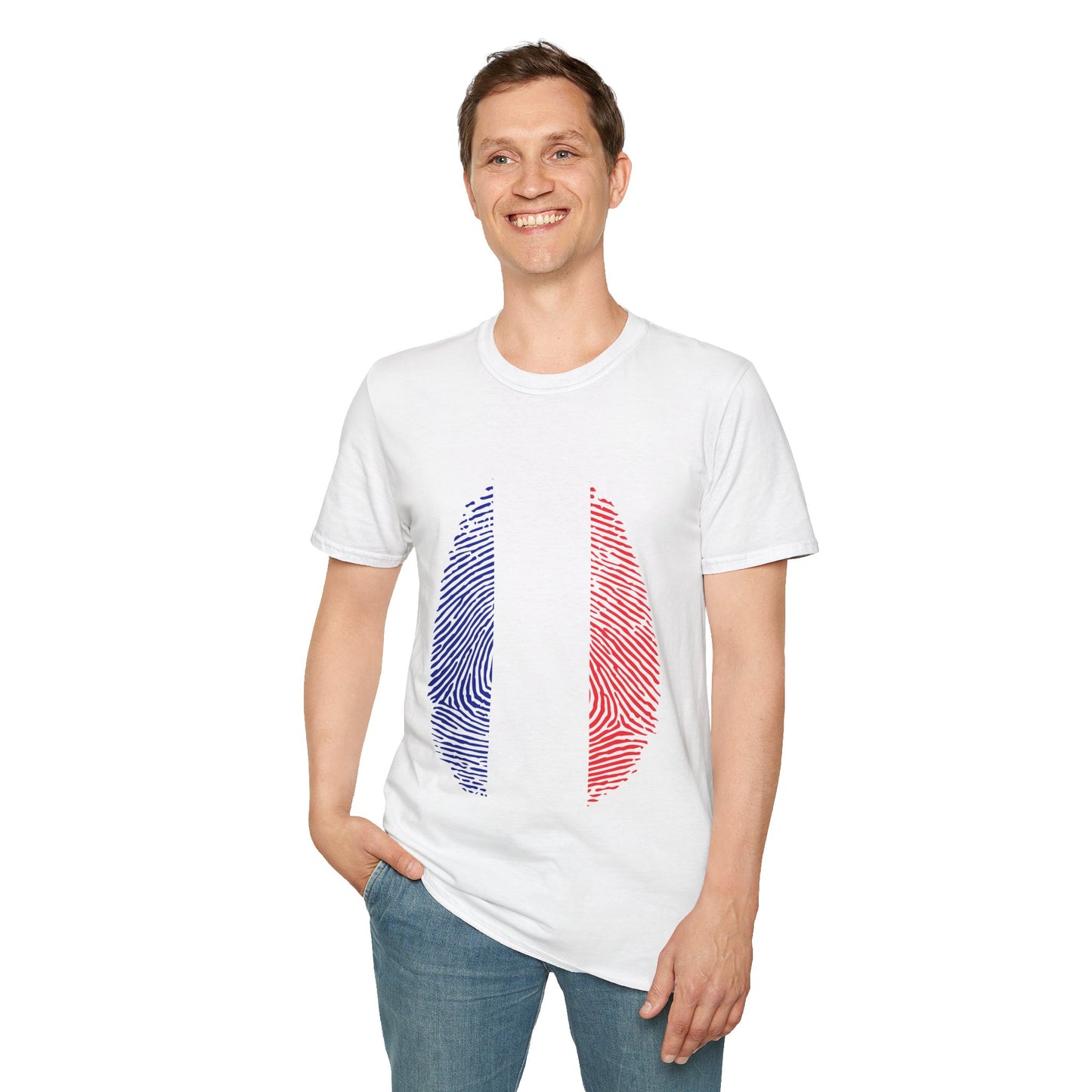 FRANCE Fingerprint flag Soccer World Cup Fan T-Shirt (MEN)