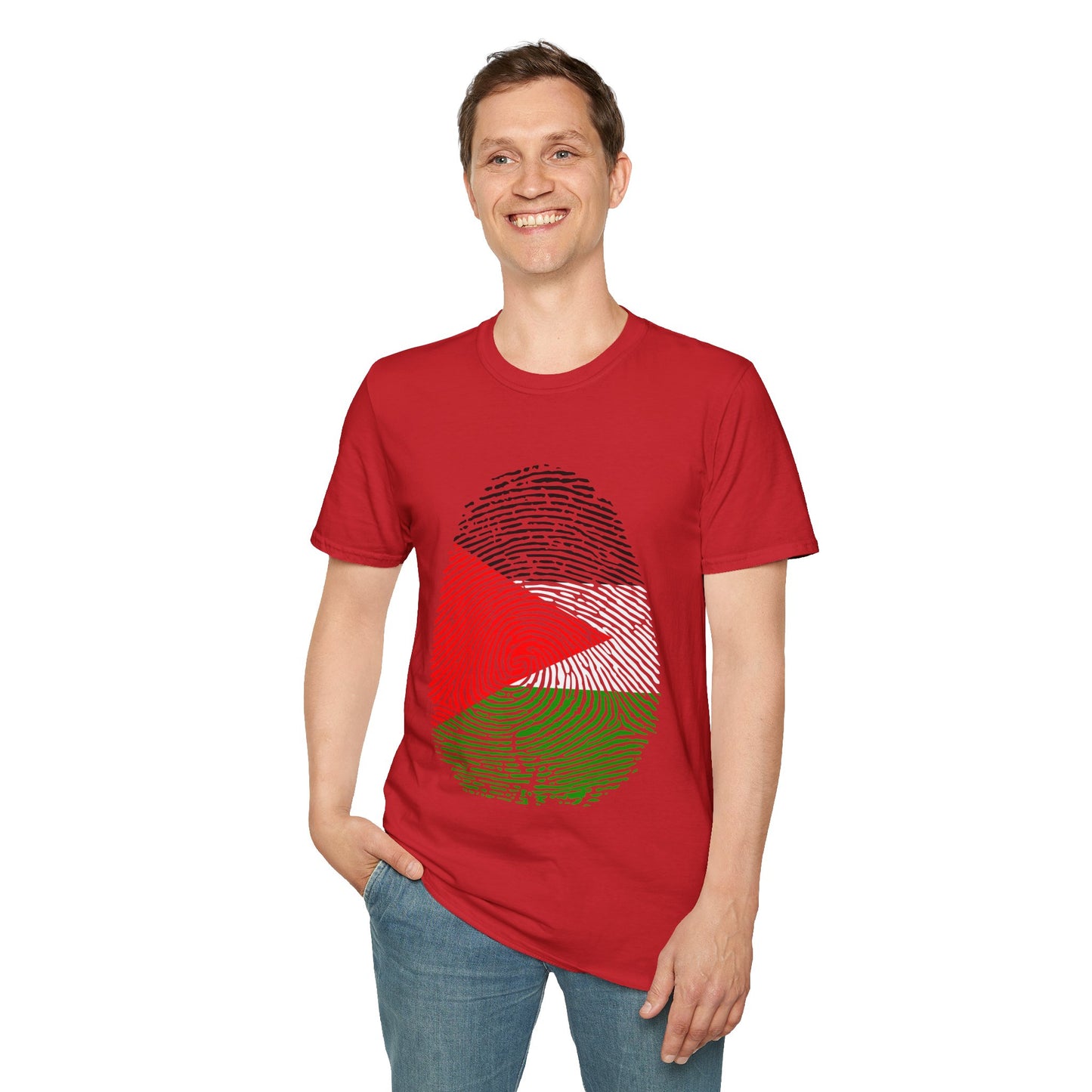 PALESTINE Fingerprint flag Soccer World Cup Fan T-Shirt (MEN)