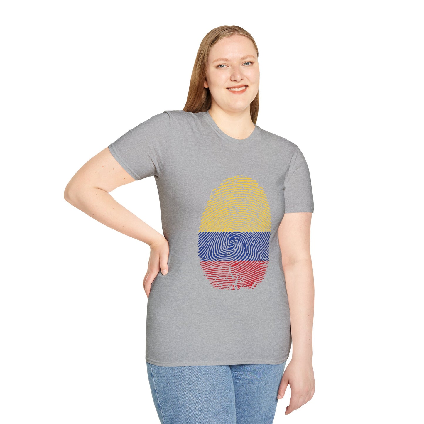 COLOMBIA Fingerprint flag Soccer World Cup Fan T-Shirt (WOMEN)