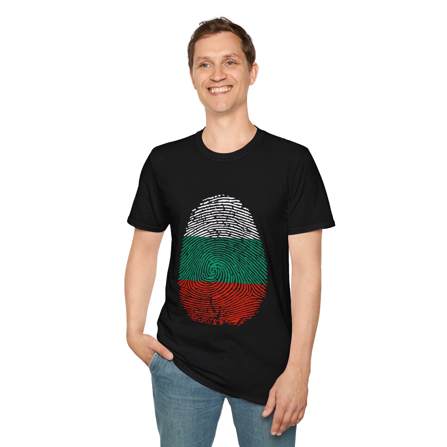 BULGARIA Fingerprint flag Soccer World Cup Fan T-Shirt (MEN)