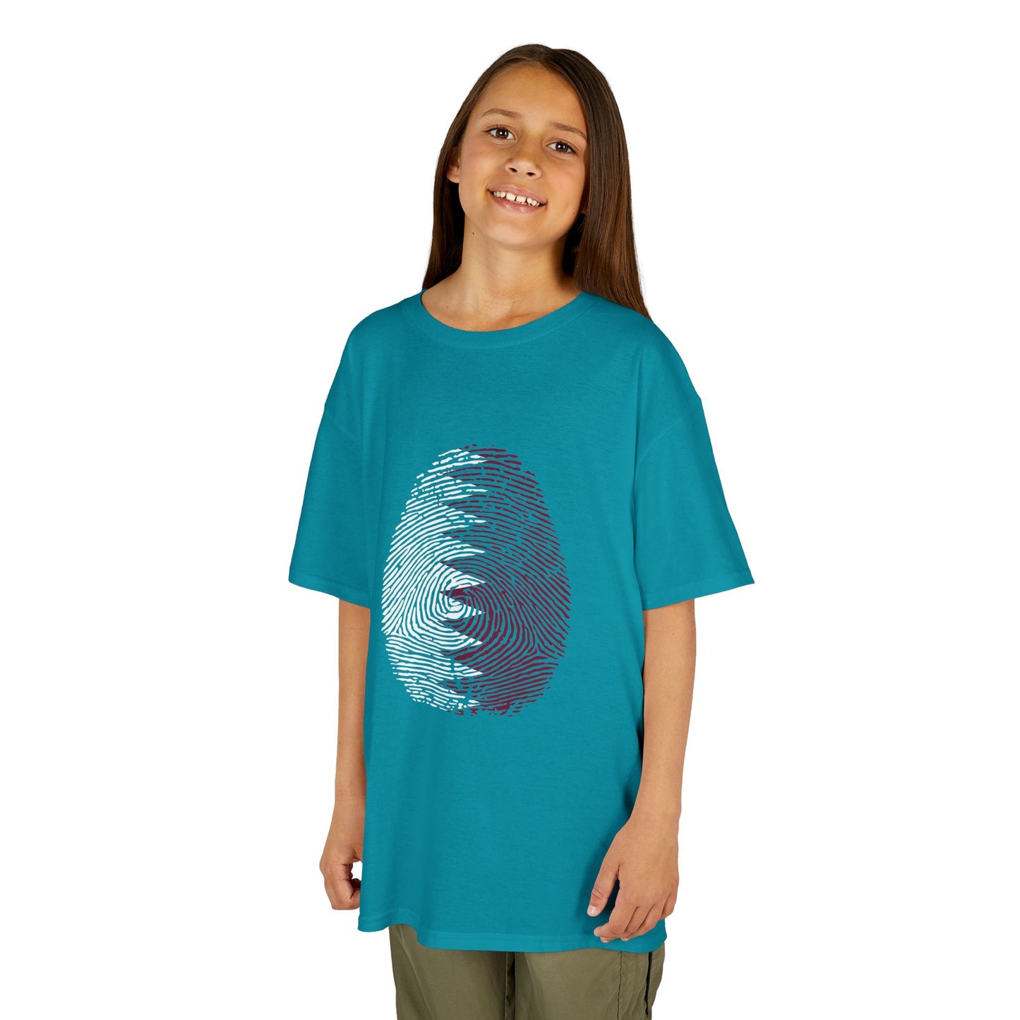 QATAR Fingerprint flag Soccer World Cup Fan T-Shirt (KIDS - UNISEX)