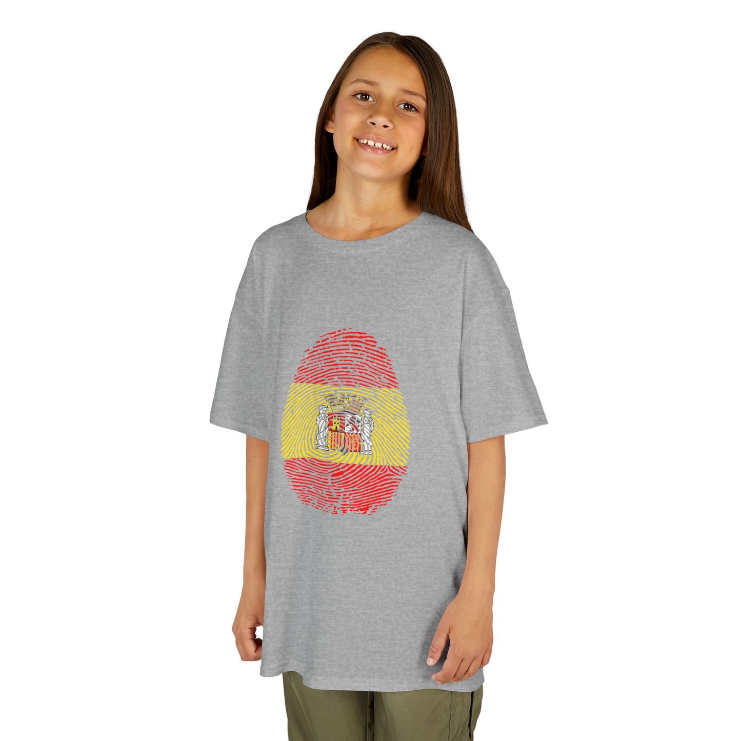 SPAIN Fingerprint flag Soccer World Cup Fan T-Shirt (KIDS - UNISEX)