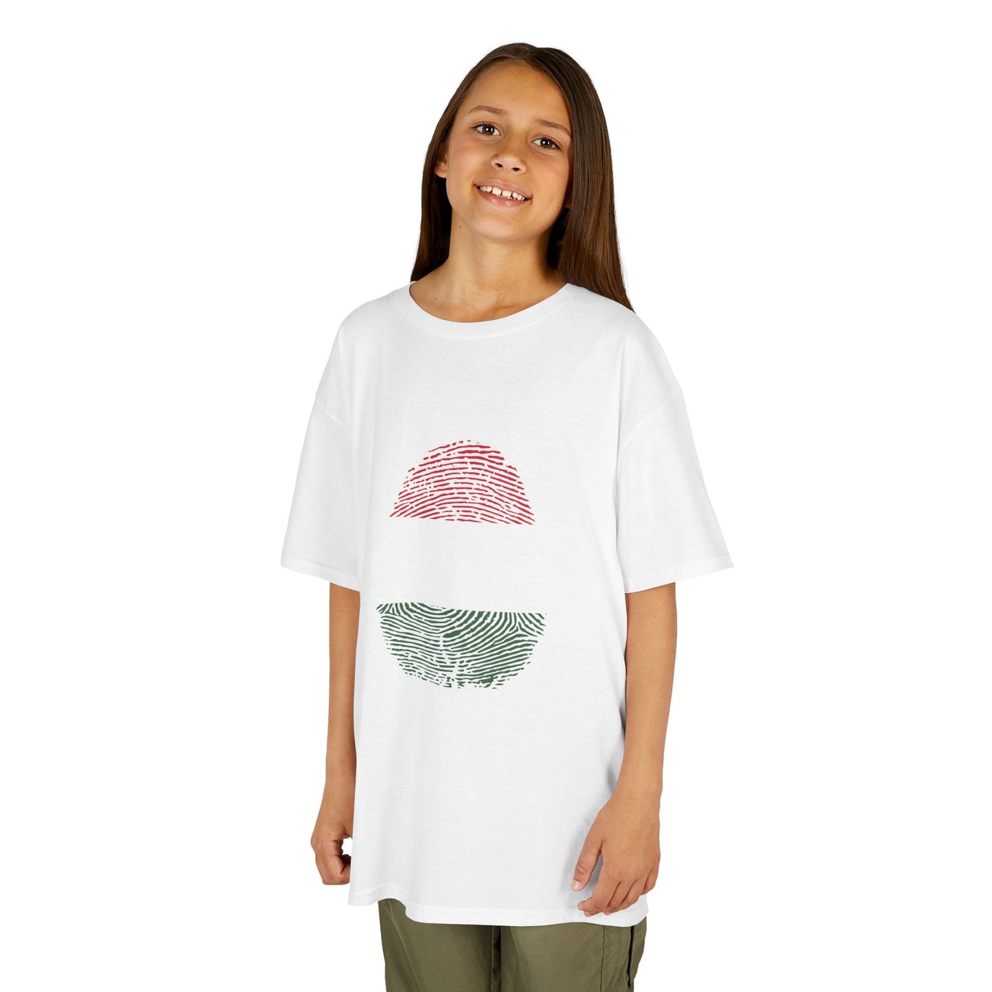 HUNGARY Fingerprint flag Soccer World Cup Fan T-Shirt (KIDS - UNISEX)