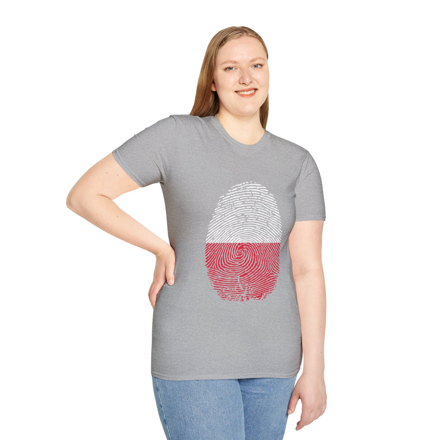 POLAND Fingerprint flag Soccer World Cup Fan T-Shirt (WOMEN)