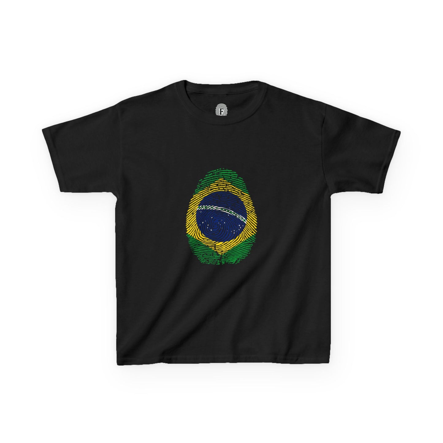 BRAZIL Fingerprint flag Soccer World Cup Fan T-Shirt (KIDS - UNISEX)